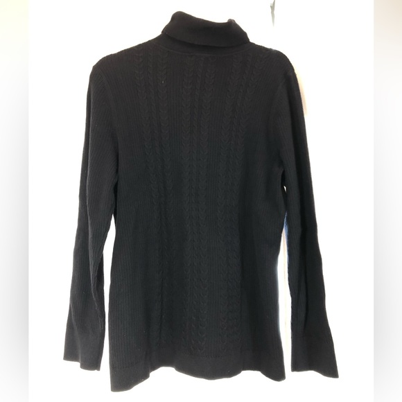 NWT Talbots Woman Classic Black Long Sleeve Turtleneck 2X Cotton Blend Sweater - Picture 1 of 10